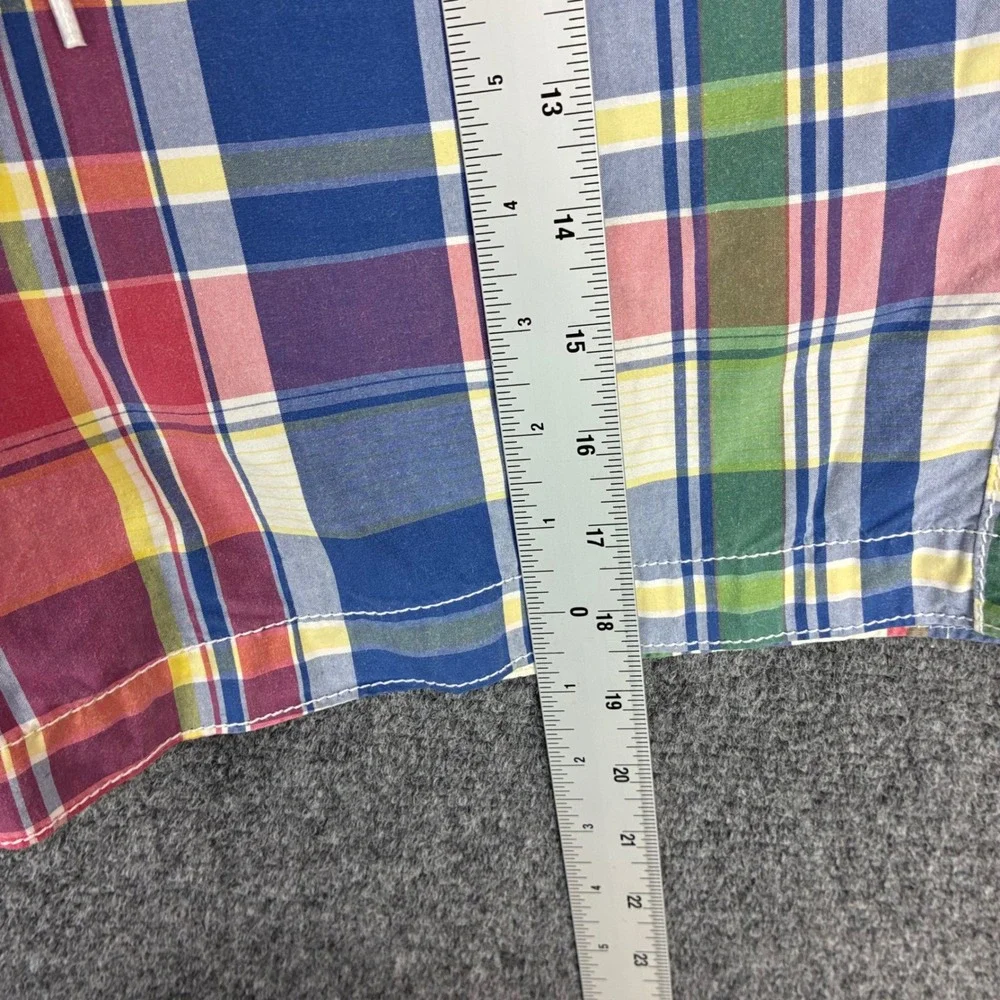 Old Navy Mens Size Small Plaid Madras Board Shorts Multi Color Swim Trunks